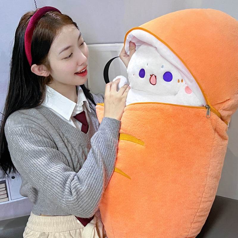 Cute Taiyaki Fish-Shaped Cat Plush Toy - Kawaii Japanese Stuffed Animal for Kids, Anime Lovers & Home Decor