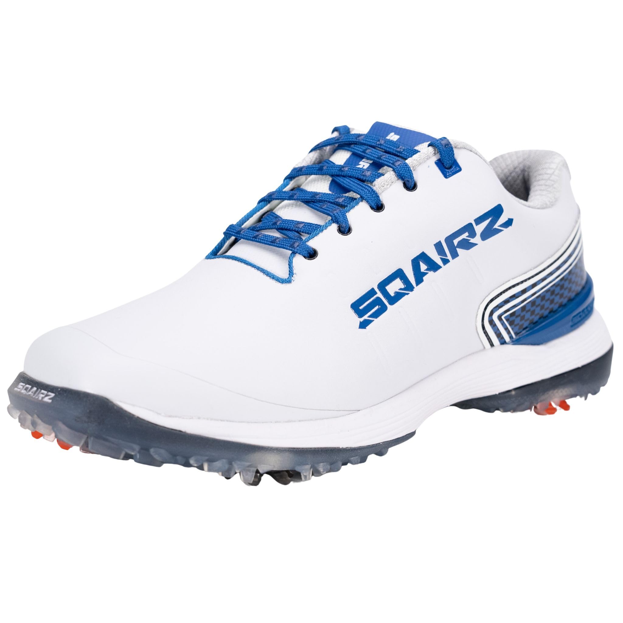 SQAIRZ Bold Men's Spiked Golf Shoes - Waterproof & Replaceable Cleats for Balance & Performance - Ideal for Golf Tournaments, Driving Range & Outdoor Sports