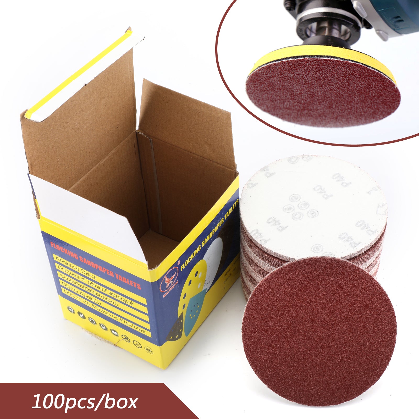 100PCS 6-Inch Hook & Loop Sanding Discs, 40-2000 Grit Sandpaper Sheets for Woodworking, Metal Polishing & Automotive Sanding - Multi-Purpose Abrasive Discs for Orbital Sanders