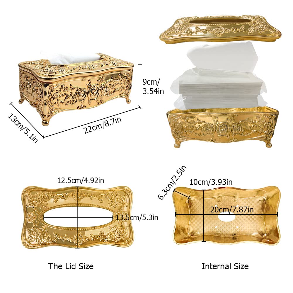 Luxury Rose Gold Tissue Box Cover - Elegant Acrylic Rhinestone Decor for Bathroom, Bedroom, Office & Living Room | Perfect for Vanity Countertops, Dressers, Nightstands & Desks (Silver) - Home Decor & Gift Idea