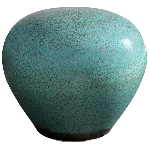 Cyan Design 10810 Native Gloss Stool - Turquoise Glaze Ceramic Stool for Home Decor, Living Room, Bedroom, or Patio - Handcrafted Accent Seat with Glossy Finish