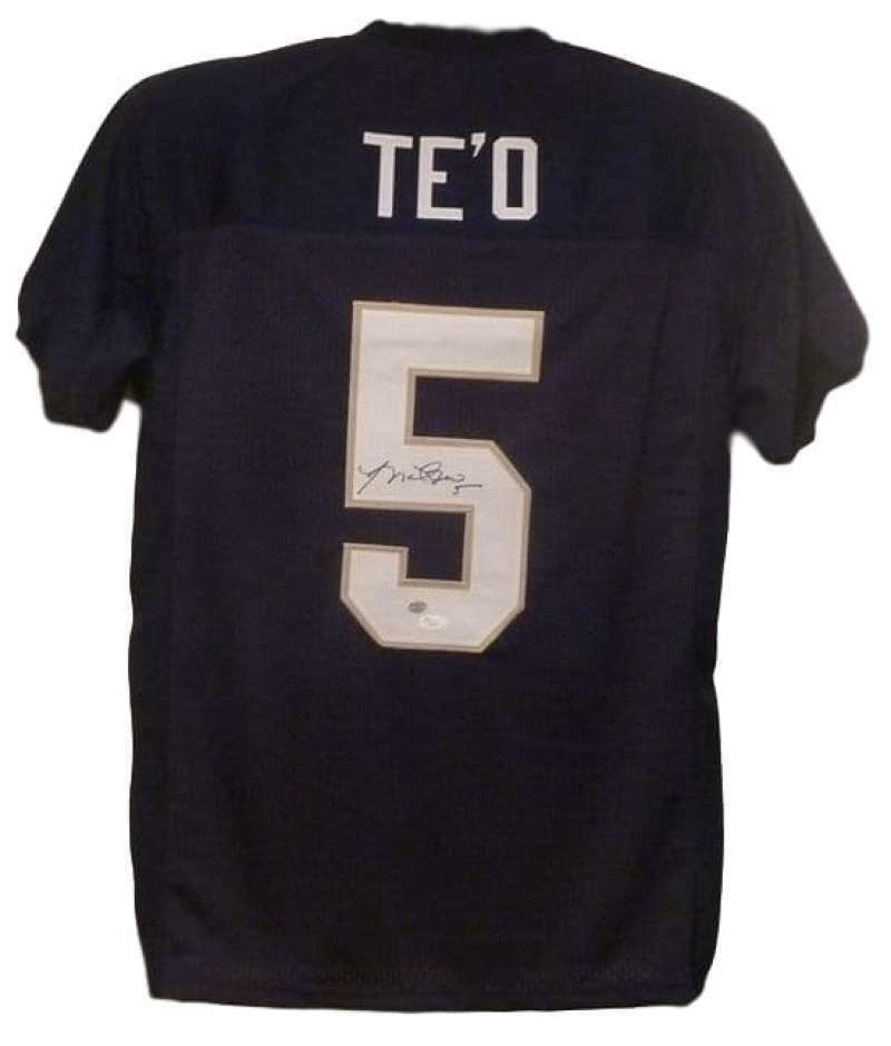 Authentic Manti Te'o Signed Notre Dame Fighting Irish Football Jersey - Collectible Memorabilia for Fans & Sports Enthusiasts - Perfect for Display, Gifts, and Game Day Spirit