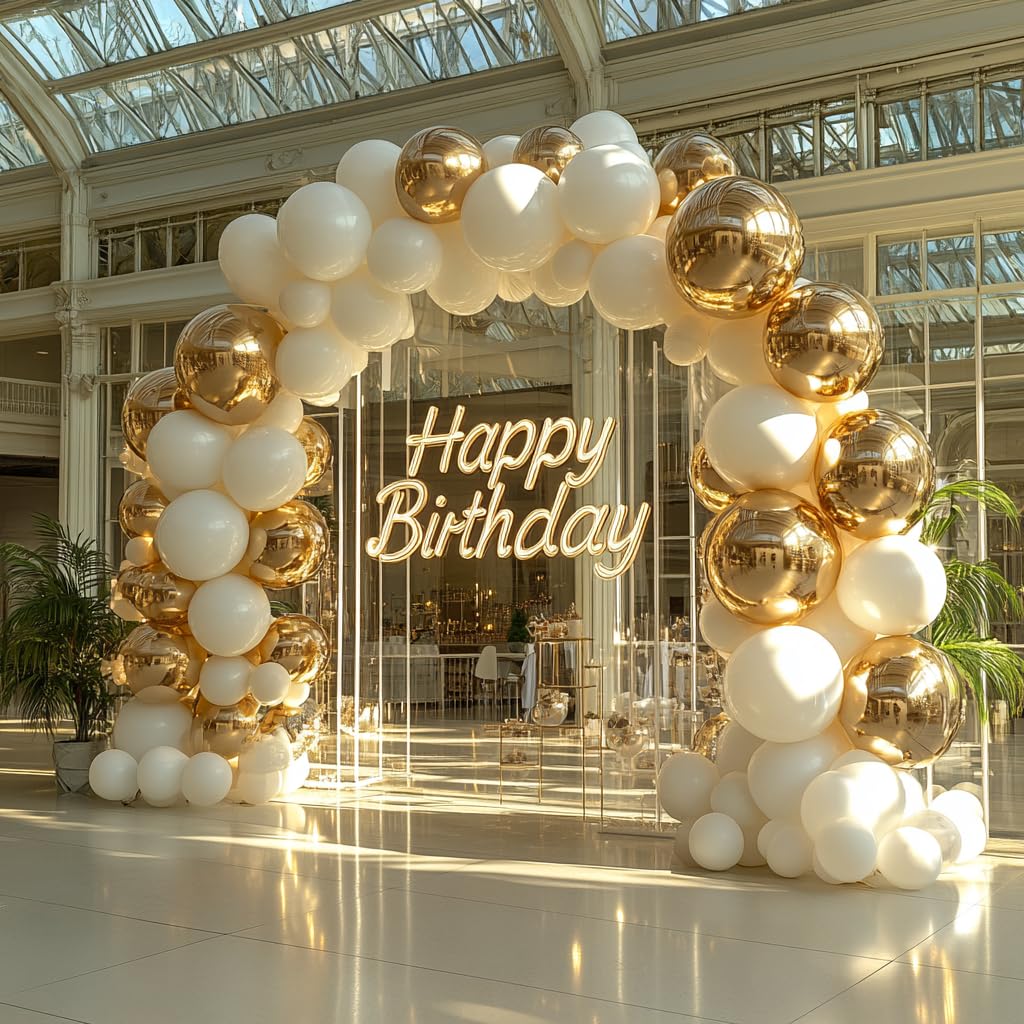 Bezente 100-Pack 12 Inch White Latex Balloons - Premium Round Helium Balloons for Wedding, Graduation, Birthday Parties, 4th of July & Independence Day Decorations - Perfect for Backdrops, Ceiling Decor, and Party Centerpieces