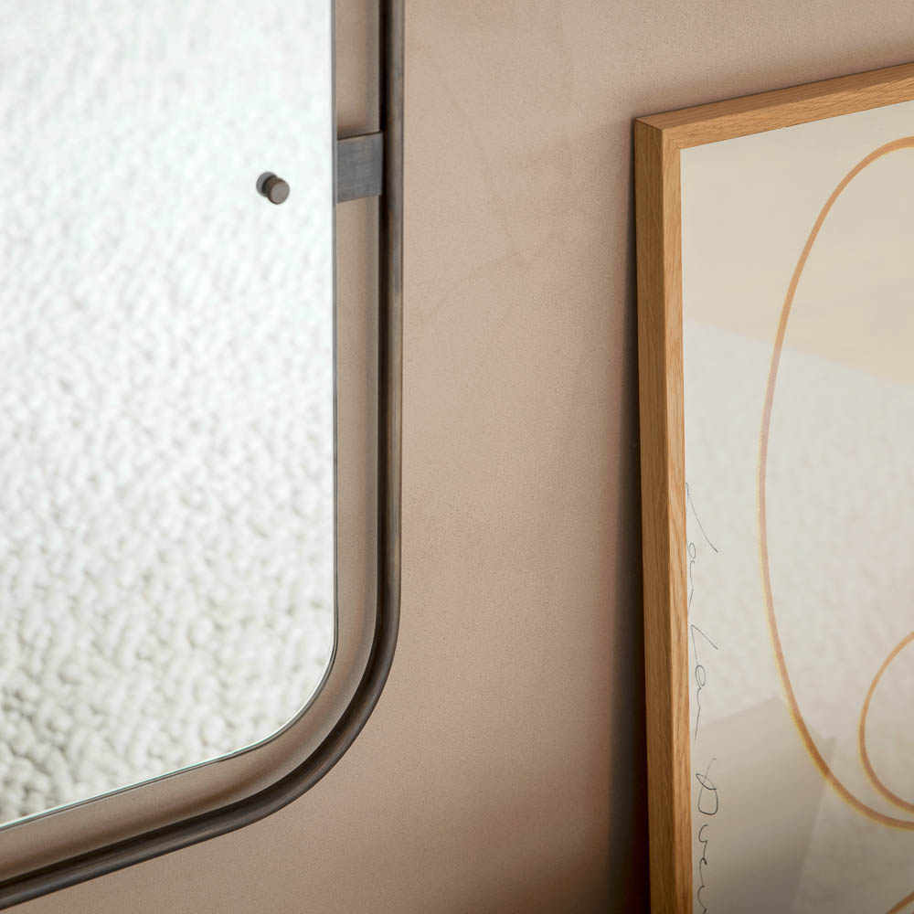 PRE ORDER AUDO CPH Nimbus Mirror - Rectangular Bronzed Brass Wall Mirror for Living Room, Bedroom & Bathroom Decor