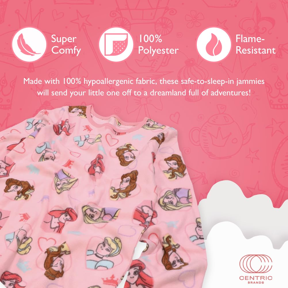 Disney Frozen Princess & Minnie Mouse 5-Piece Loose-Fit Pajama Set for Girls - Soft, Cute Kids' Sleepwear for Bedtime & Playtime