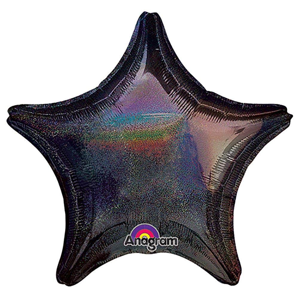 LOONBALLOON 19-Inch Hollywood Star Balloon - Dazzler Black for Birthday Parties, Movie Nights & Hollywood Theme Decorations