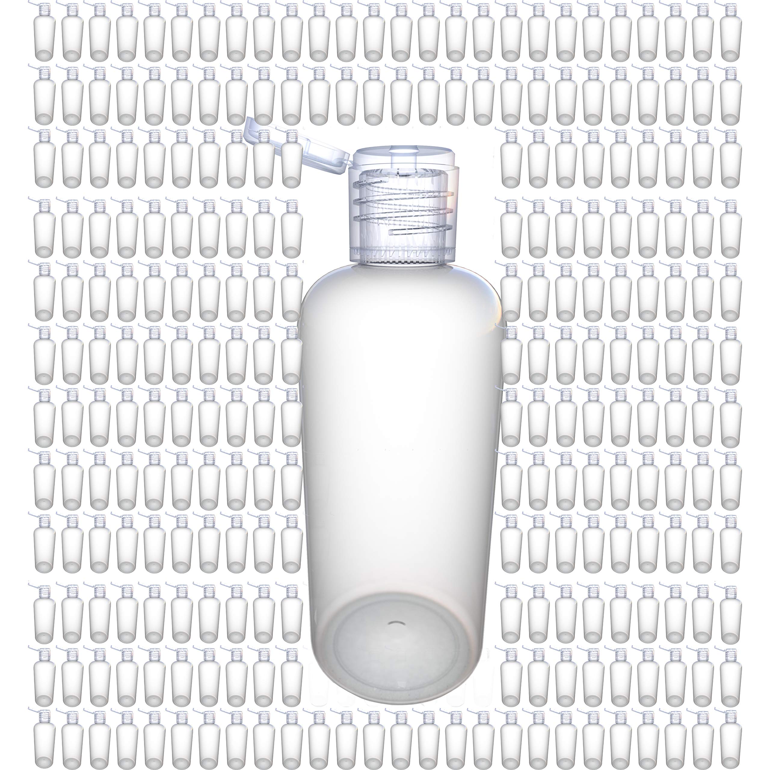 2 oz Plastic Travel Bottles Bulk (250 Count) - Refillable Hand Sanitizer, Shampoo, Lotion & Gel Containers for Travel, Toiletries & Personal Care - Perfect for Airplane Carry-On, Gym Bag & Vacation Essentials
