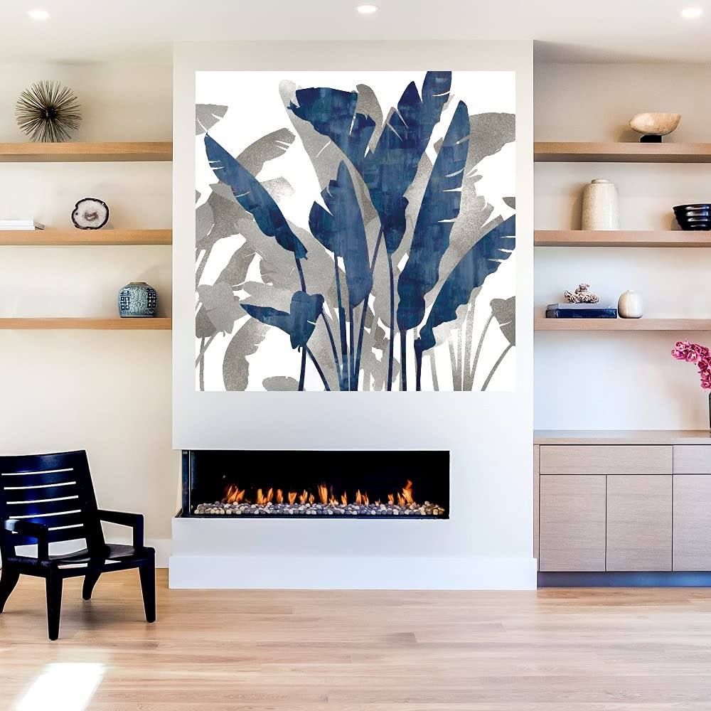 Tropical Melody Fine Art Canvas Wall Decor by Tania Bello - 37x37 Inch Ready to Hang Painting for Living Room, Bedroom, Office & More - Beach House Decor, Boho Wall Art, Coastal Home Accent