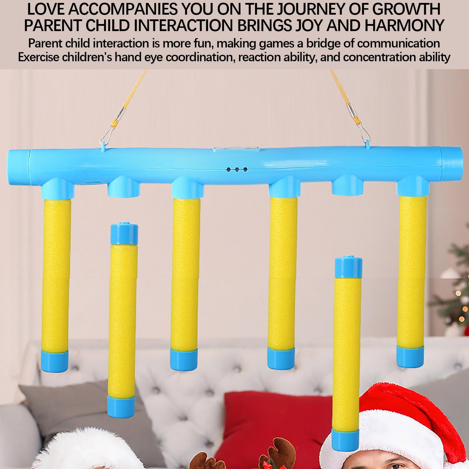 **Reflex Challenge Game - 2025 New Drop Stick Game for Adults & Kids - Hand-Eye Coordination Toy with 3 Adjustable Speeds (Blue) - Fun Family Party & Indoor Activity Game**