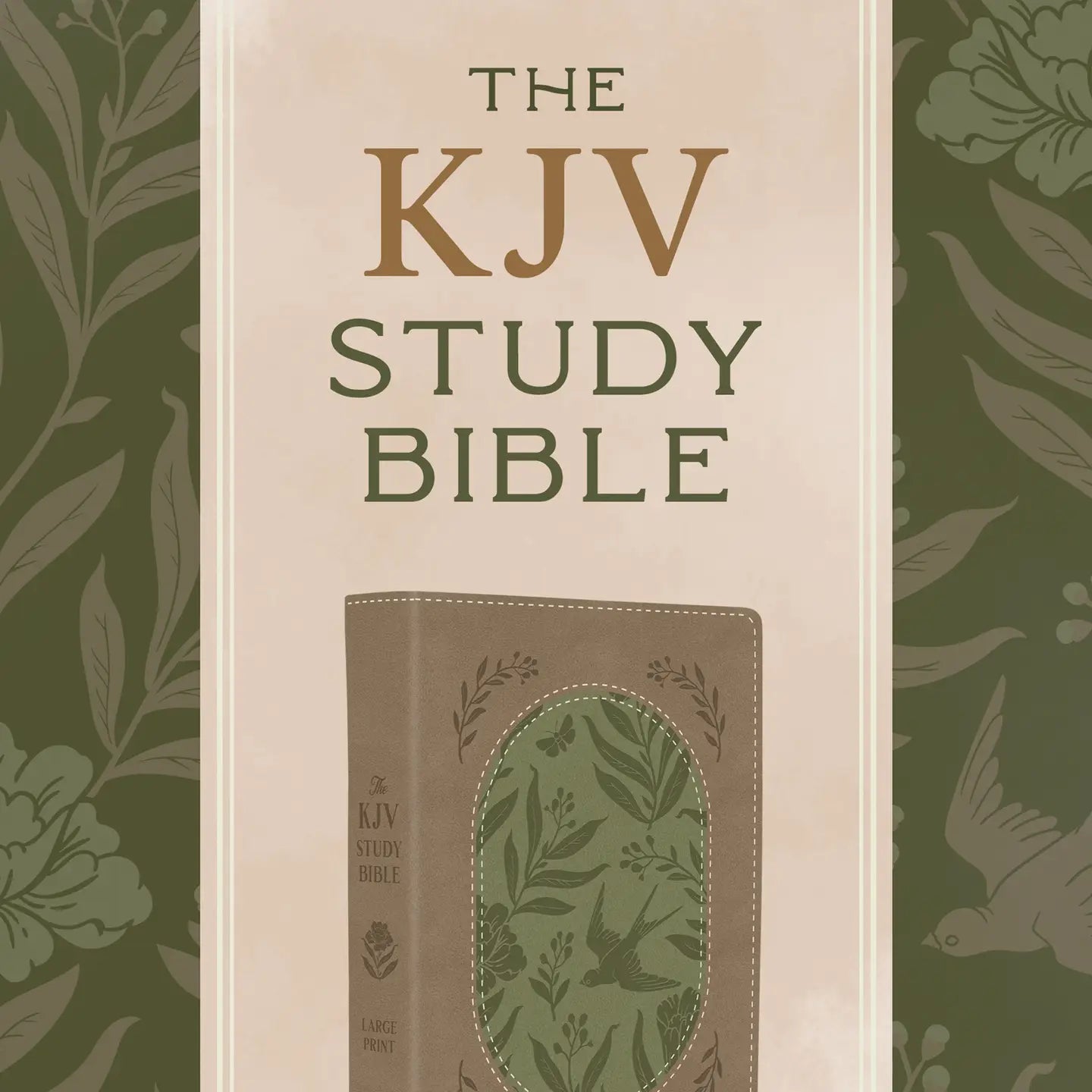 KJV Study Bible Large Print - Easy-to-Read Olive Branches Edition for Bible Study, Church Services & Personal Devotion