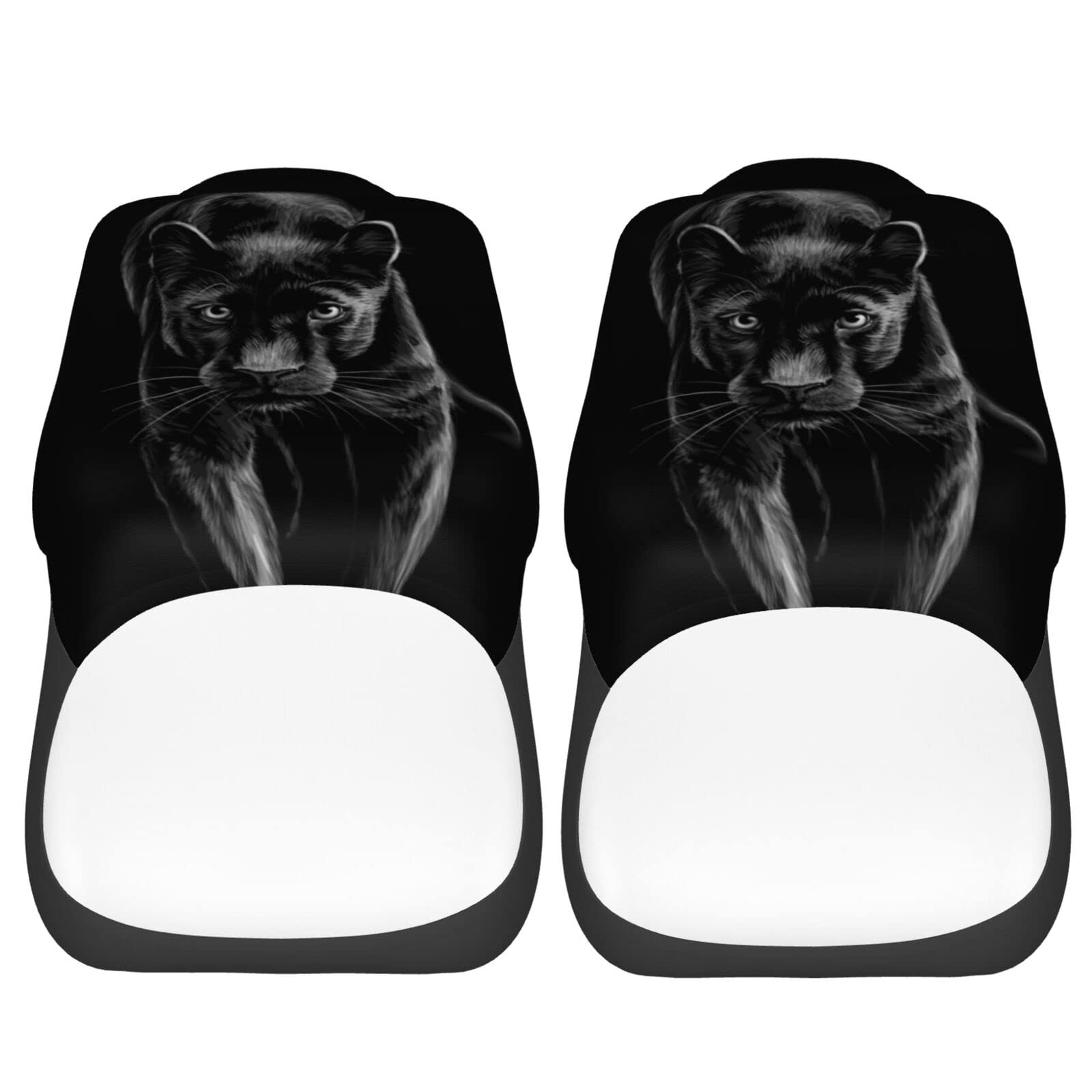 Premium Black Panther Print Car Seat Covers for Women & Girls - 2-Piece Universal Fit Front Seat Protectors for Sedan, SUV, Truck - Soft & Durable Auto Accessories for Daily Commute, Road Trips & Style Upgrade