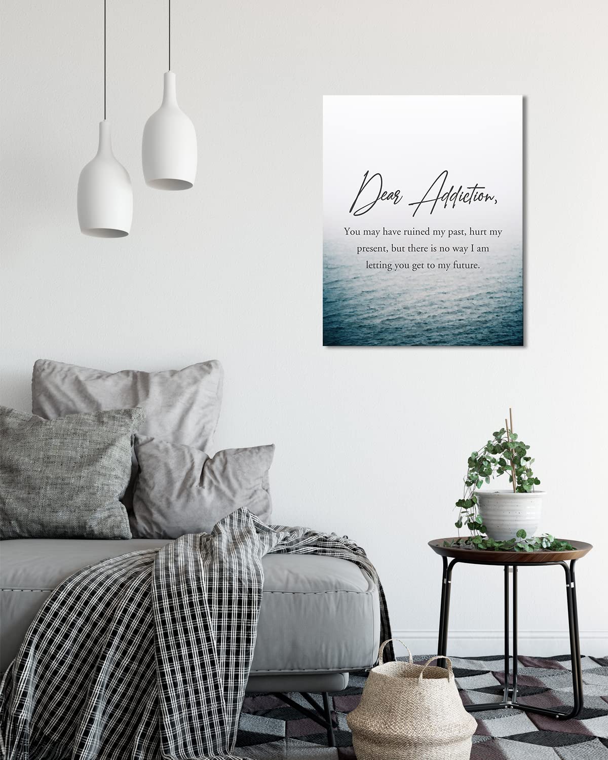Govivo Motivational Sobriety Wall Art - 24x30 Inch Ready to Hang Canvas for Drug & Alcohol Recovery - Inspirational Office & Home Decor for Men & Women in Addiction Recovery - Perfect for AA Meetings, Therapy Rooms & Sober Living Spaces