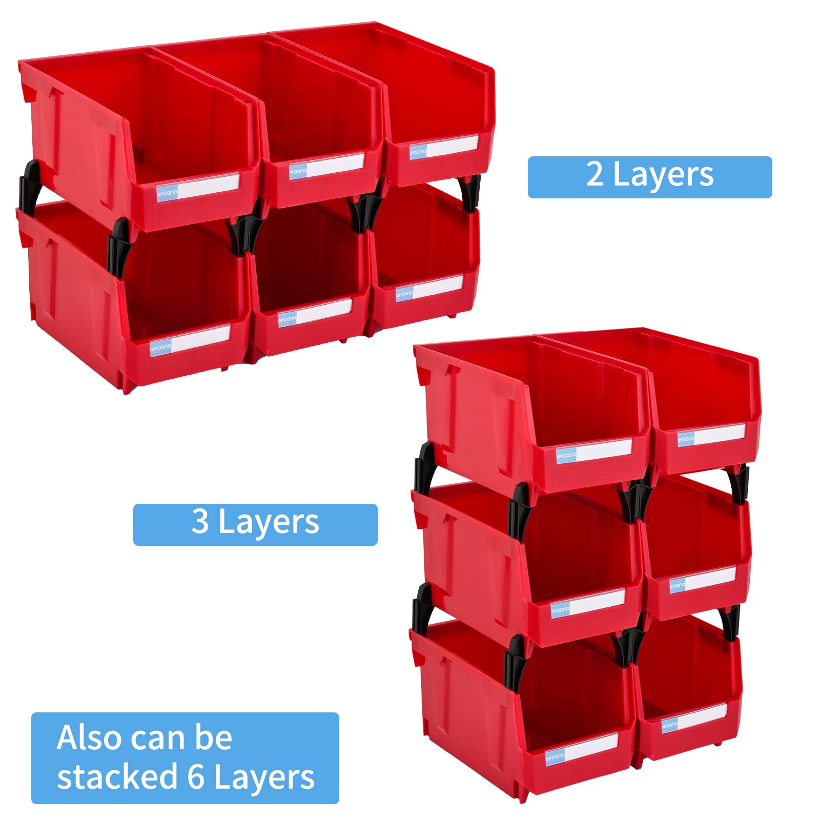 9-Pack White Plastic Wall Mounted Storage Bins - Hanging Organizer for Parts, Tools & Garage Storage - Perfect for Home, Office & Workshop Organization