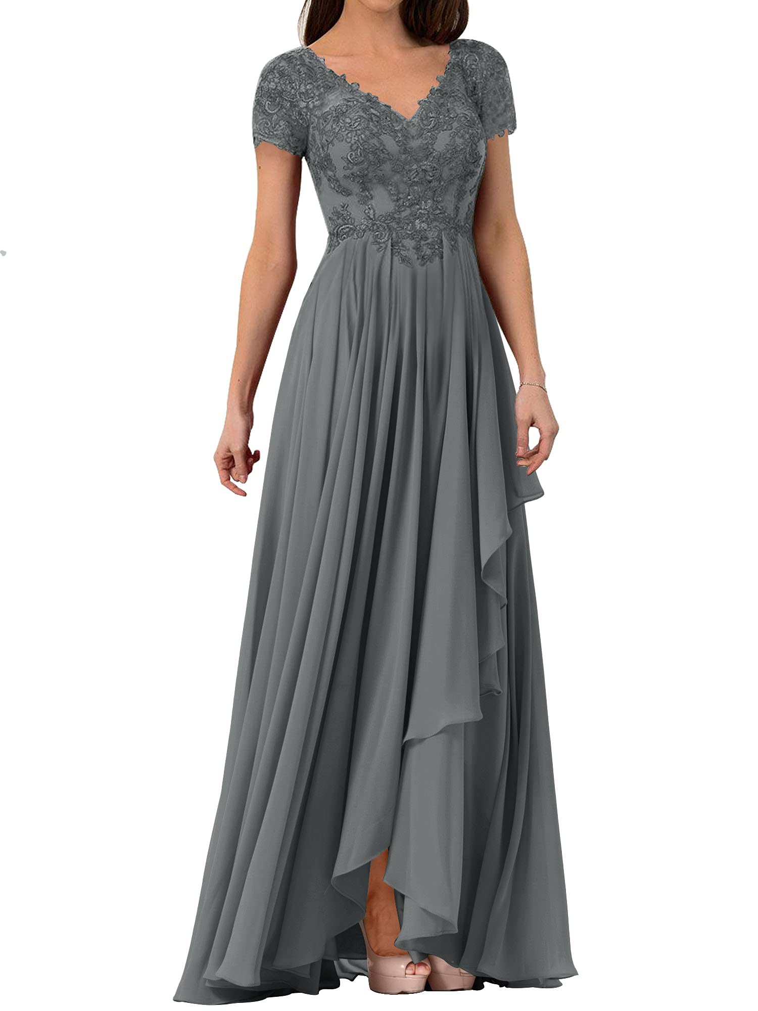 Elegant Mother of The Bride Dresses - Lace Formal Evening Gowns for Women with Sleeves | Chiffon Long Wedding Guest Dresses | Perfect for Weddings, Parties & Special Occasions
