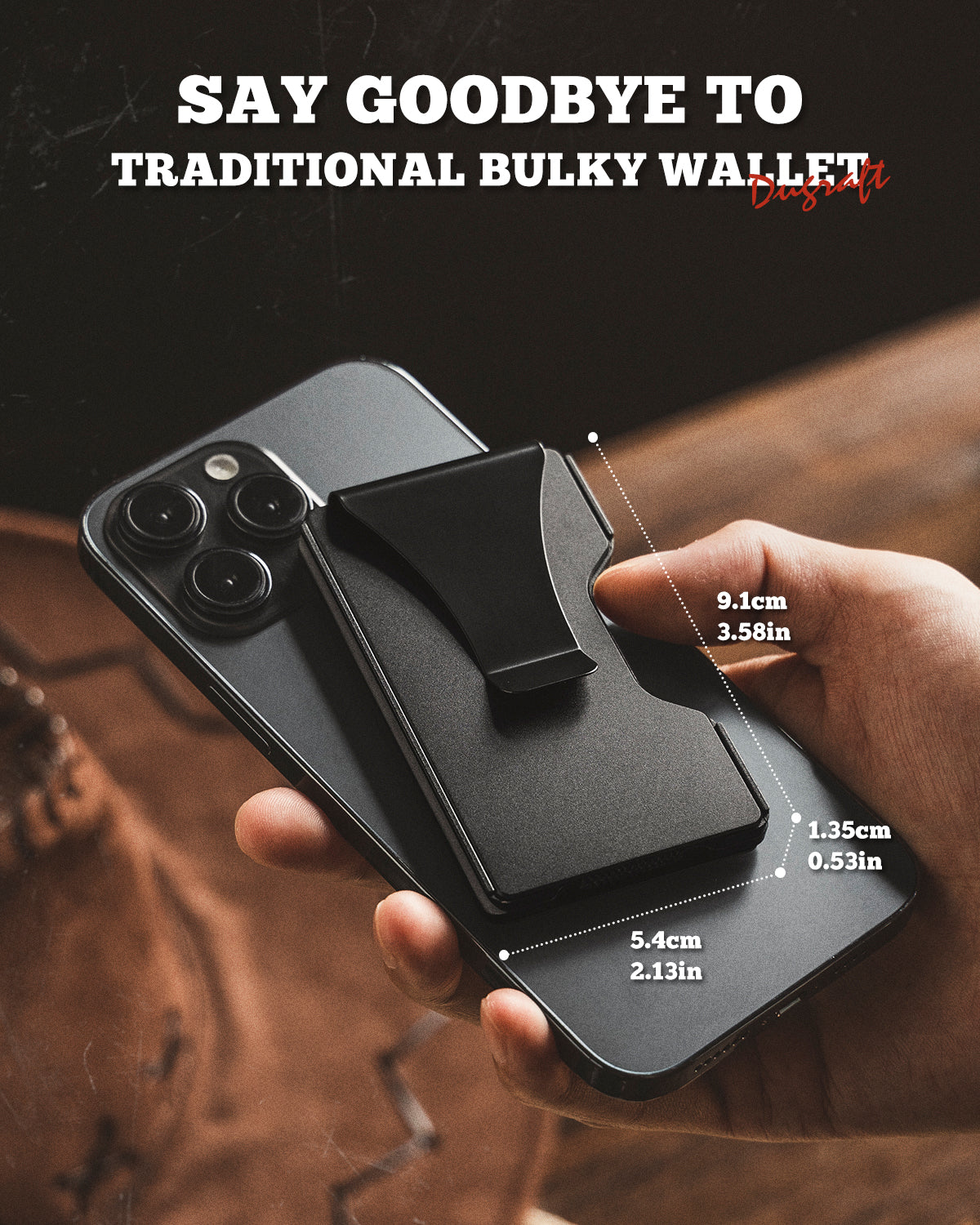 DCL100C Slim Minimalist Metal Wallet - RFID Blocking Credit Card Holder for Men | Ultra Thin & Lightweight | Perfect for Travel, Business & Everyday Carry