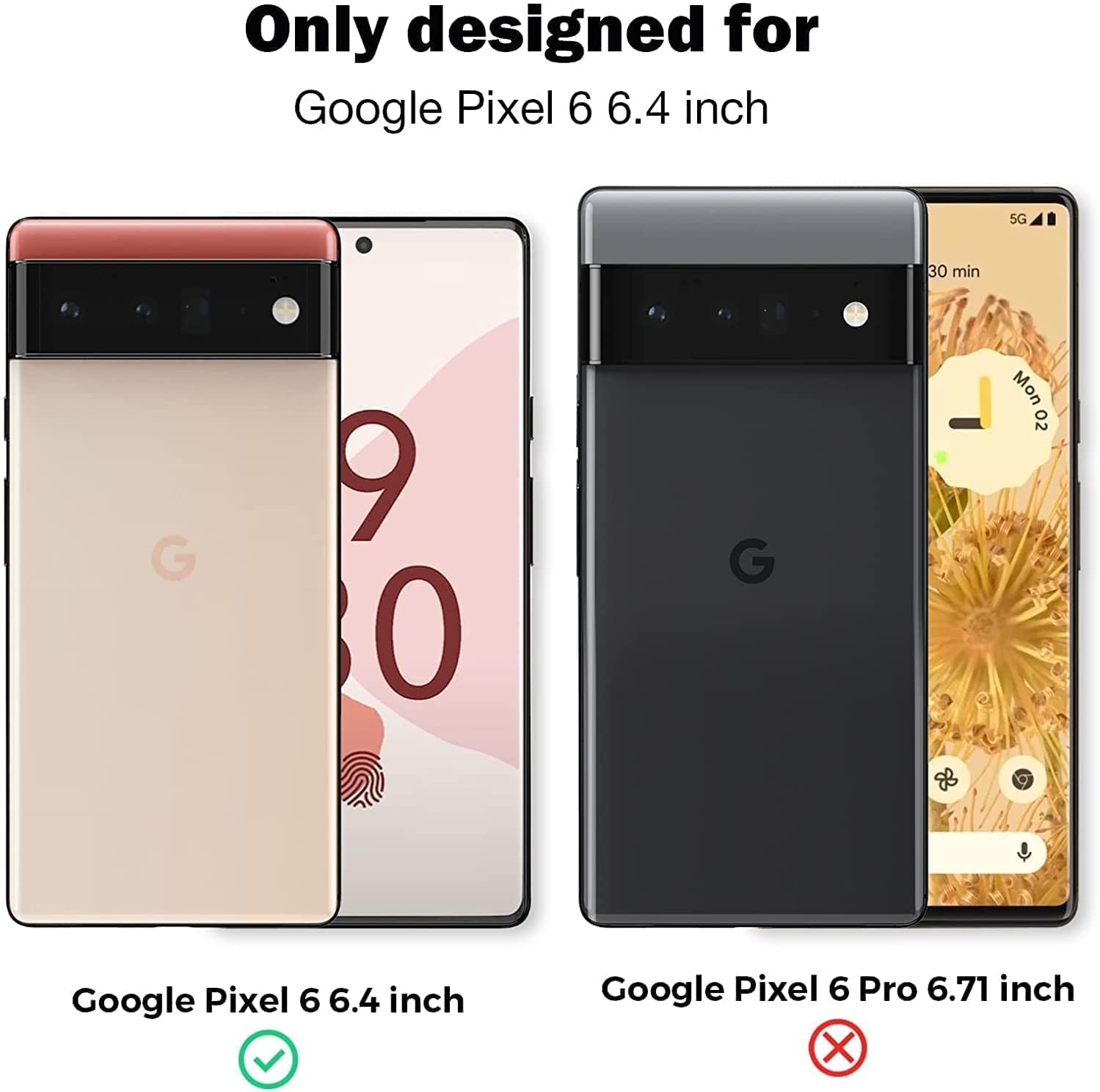 LK 2+2 Pack Google Pixel 6 Screen Protector - Tempered Glass & Camera Lens Cover, 9H Hardness Anti-Scratch for Daily Protection