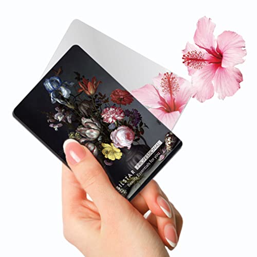 SILSTAR Compact Unbreakable Acrylic Makeup Mirror - Professional Vanity Mirror with Balthasar Van der AST Flowers in a Vase Design - Perfect for Home, Travel & Salon Use