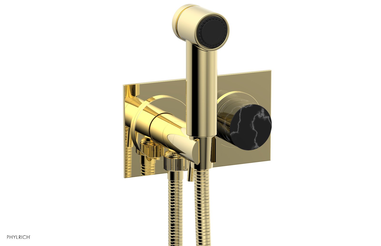 Premium Wall Mounted Bidet with Marble Handle - BASIC II Model 230 67 - Perfect for Modern Bathrooms, Small Spaces & Luxurious Home Upgrades