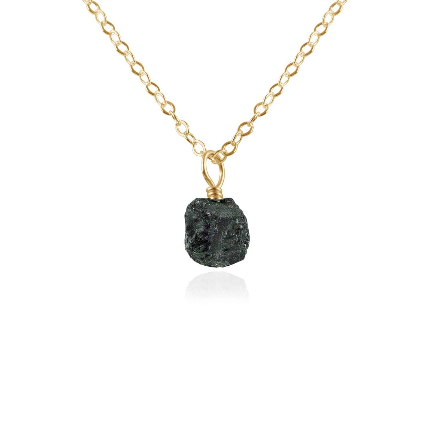 Natural Tiny Raw Black Tourmaline Pendant Necklace for Women - Healing Crystal Jewelry for Protection & Energy Cleansing | Perfect for Meditation, Yoga & Spiritual Gifts