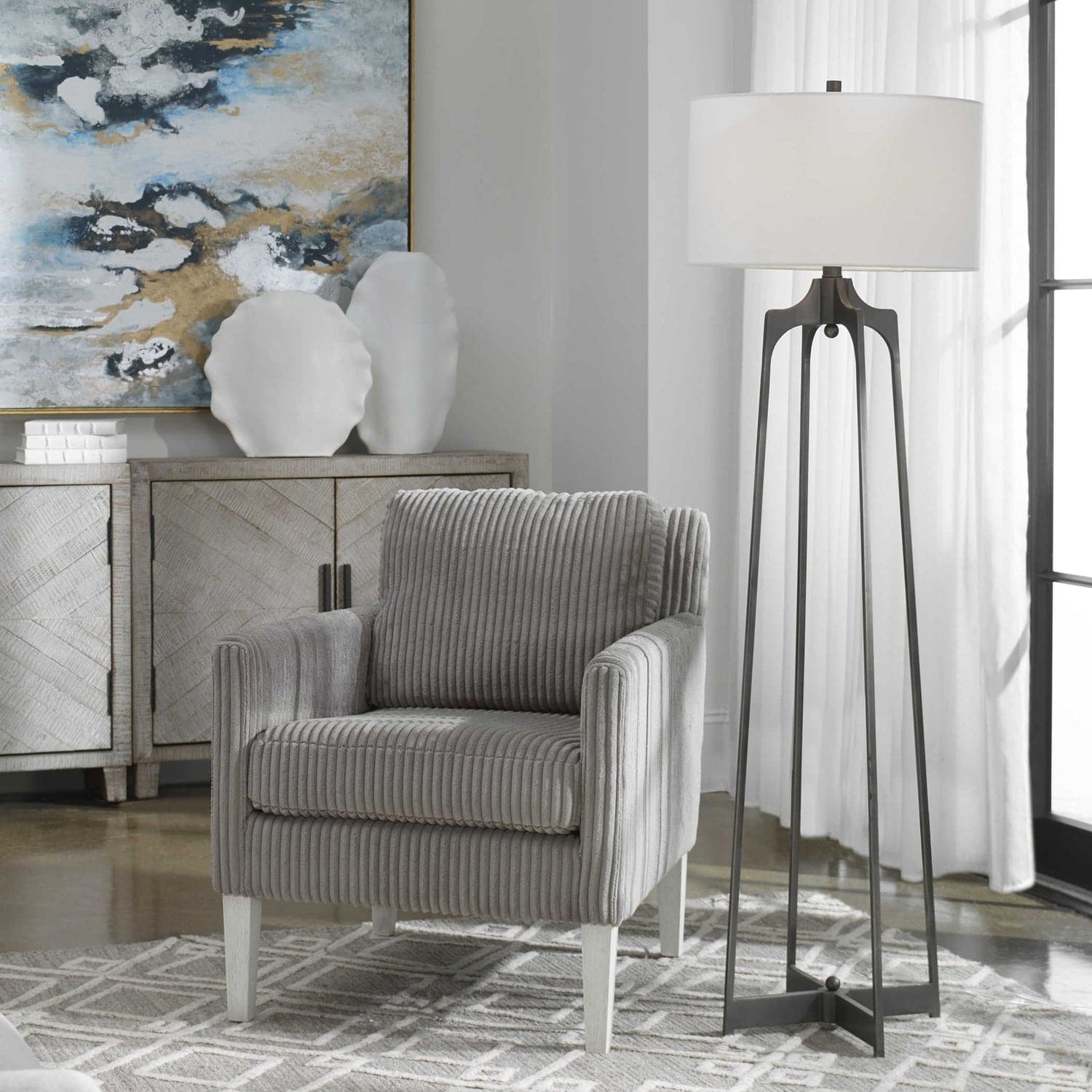Modern Floor Lamp with Adjustable Brightness - Sleek Design for Living Room, Bedroom & Office - Energy Efficient LED Lighting for Home Decor