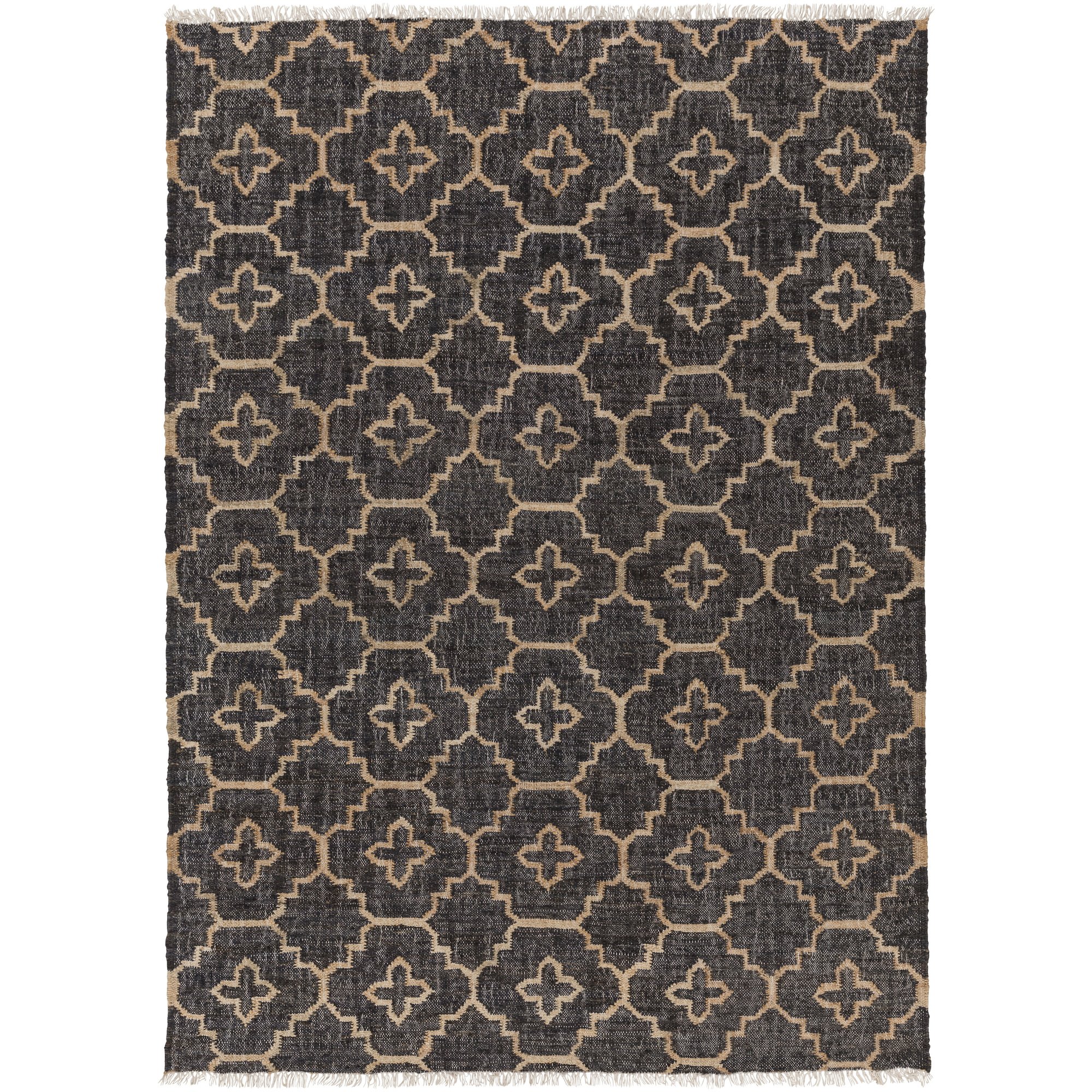 Chosovi Hand-Knotted 6' x 9' Area Rug in Black & Neutral Tones - Perfect for Living Room, Bedroom or Office Decor
