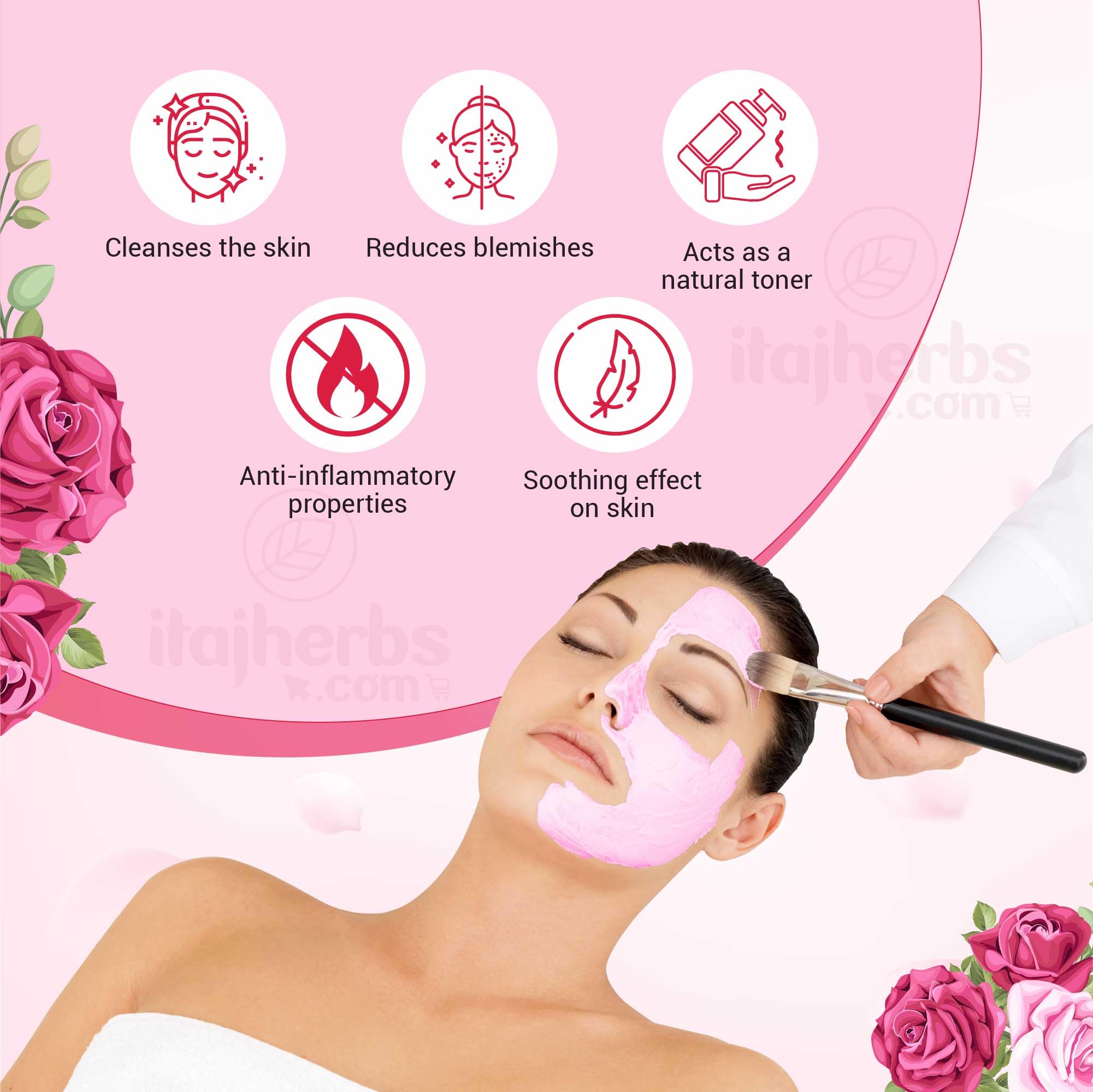 Gulmohar Rose Petal Powder, Orange Powder & Neem Powder Combo Face Pack for Glowing Skin - 100g Each | Organic Ayurvedic Skincare for Acne, Brightening & Anti-Aging | Perfect for DIY Facials & Spa Treatments at Home