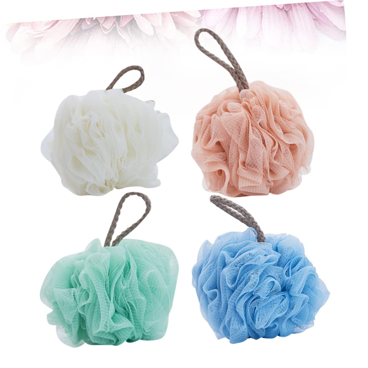Cabilock 4-Pack Exfoliating Bath Sponges for Men & Women - Soft Shower Loofah Puffs with Swirl Design, Gentle Body Scrub & Cleansing Sponge for Daily Shower & Bath Routine - Perfect for Exfoliation, Skin Renewal & Relaxing Spa Experience