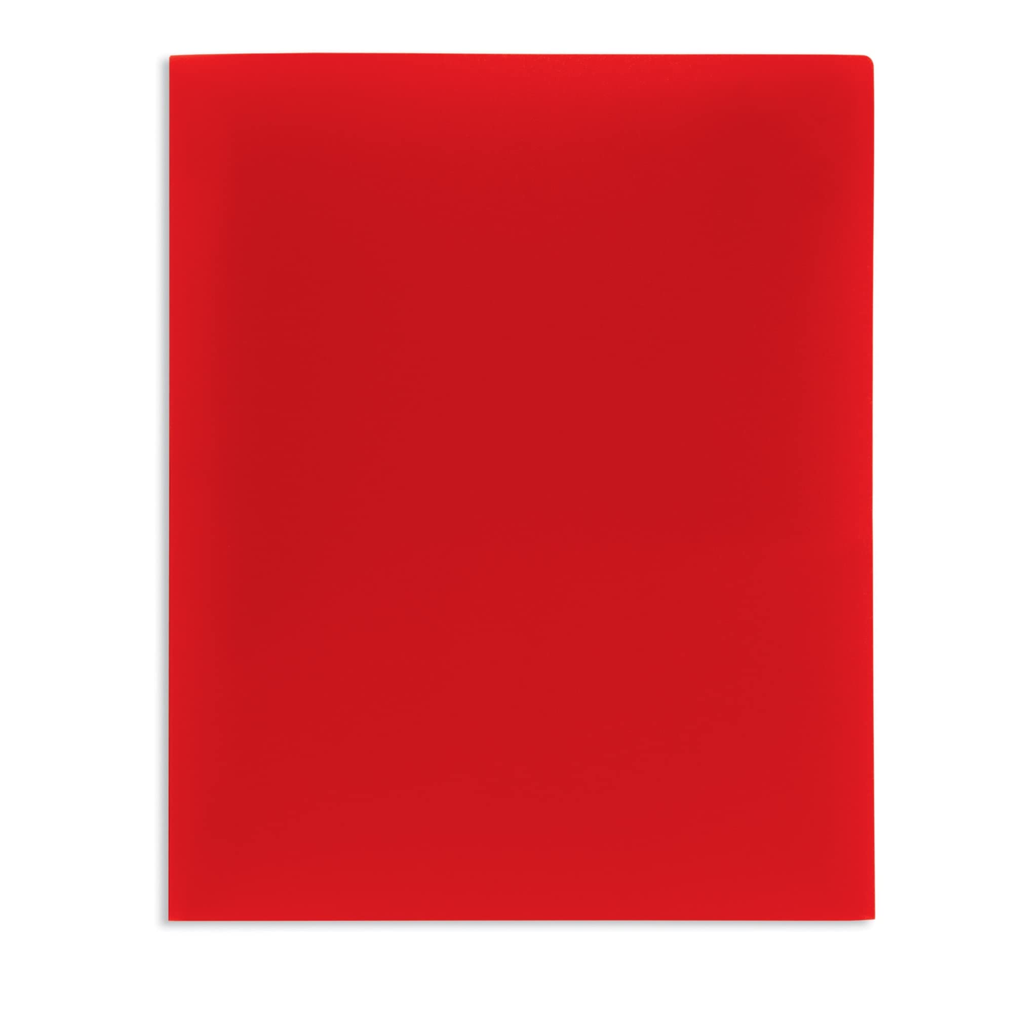 Red 2-Pocket Poly Folder - Letter Size for School & Office