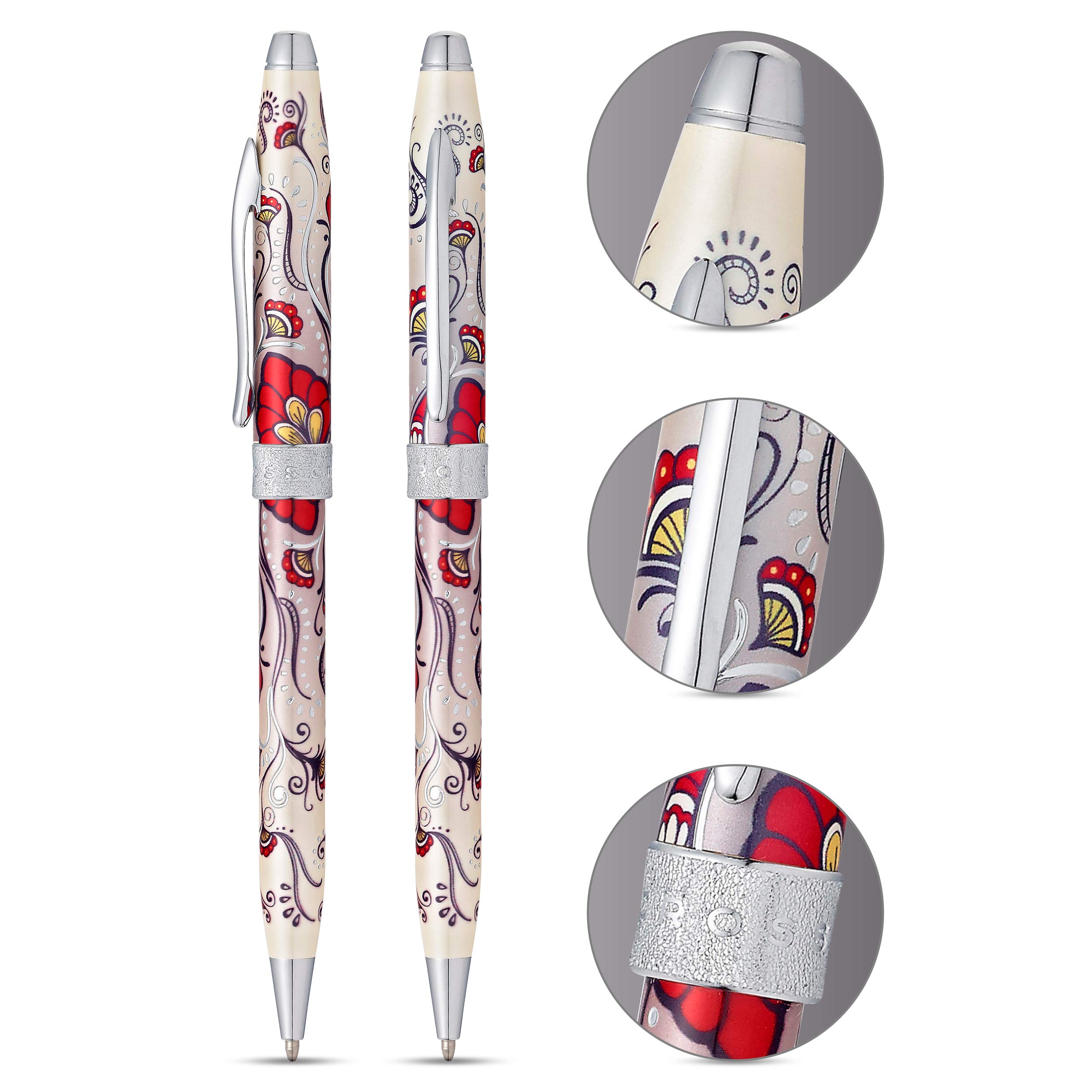 Premium Refillable Ballpoint Pen - Medium Point, Elegant Red Hummingbird Vine Design with Gift Box | Perfect for Office, School, Journaling & Thoughtful Gifts