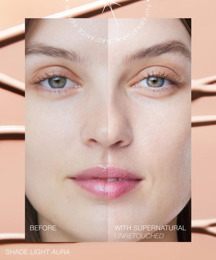 SuperNatural Radiance Serum with Broad Spectrum SPF 30 - Anti-Aging Face Moisturizer & Sun Protection for Daily Glow - Perfect for Daytime Skincare & Outdoor Activities