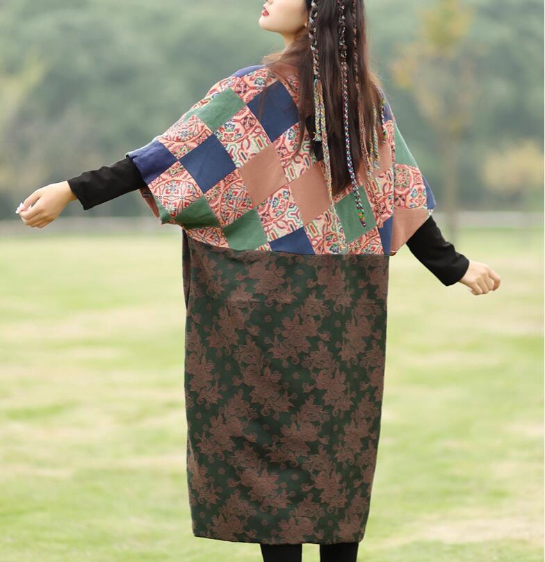 Vintage Spliced Linen Half Sleeve Cardigan Coat for Women - Lightweight Summer Cover Up, Boho Chic Outerwear for Beach, Office & Casual Wear