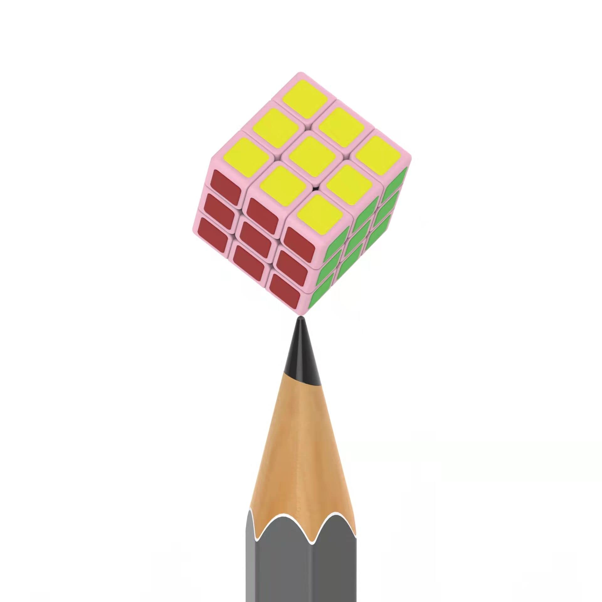 Cuberspeed Mini 3x3 Speed Cube - 1.0cm Smallest Pink Puzzle Cube for Kids & Adults - Perfect for Travel, Office Stress Relief & Brain Training