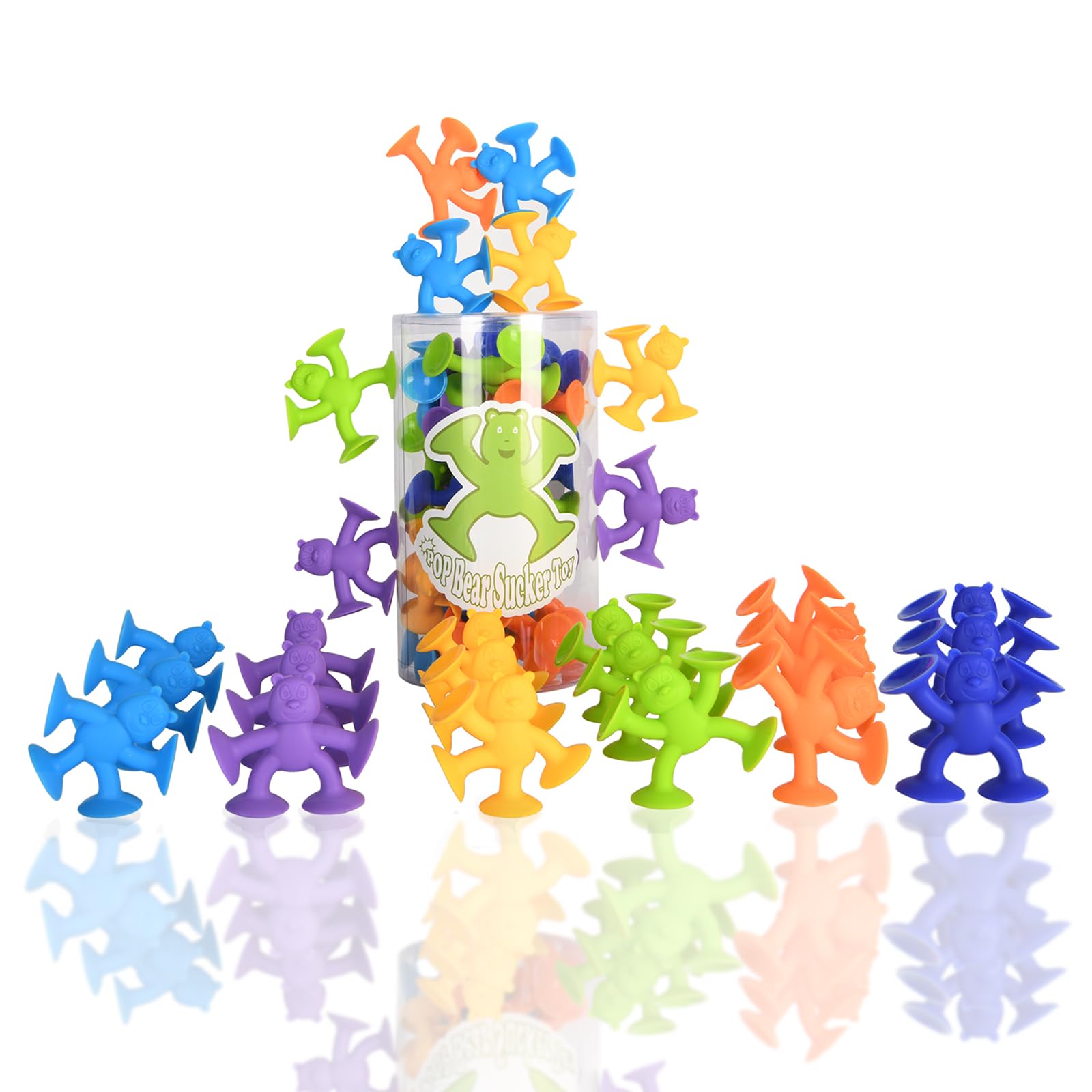 18-Piece Suction Cup Bath Toys for Toddlers & Kids Ages 1-8 | No-Hole Sensory Fidget Toys for Boys & Girls | Fun Bathtime & Stress Relief Play for Home, Travel & Classroom
