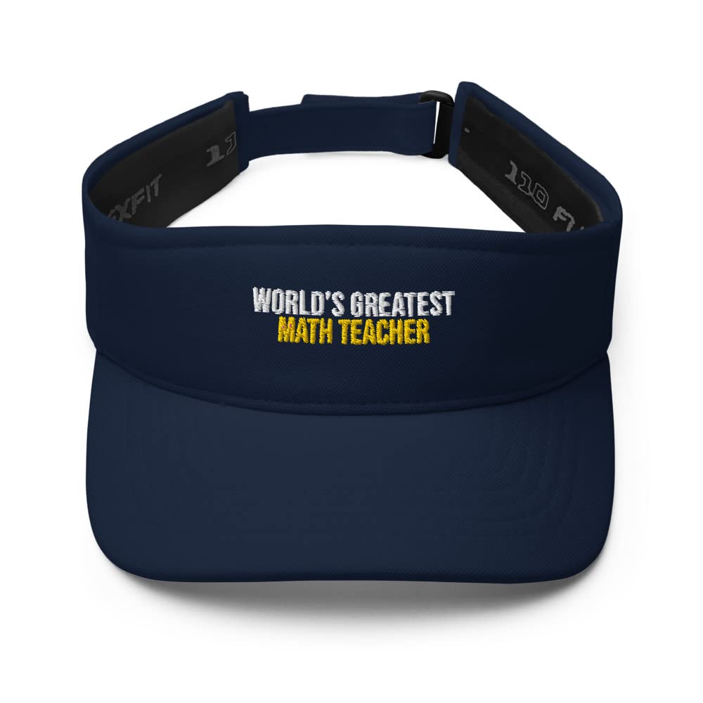 World's Best Math Teacher Embroidered Visor Hat - Funny Gift for Educators & Professors - Perfect for Classroom, Graduation & Teacher Appreciation Day
