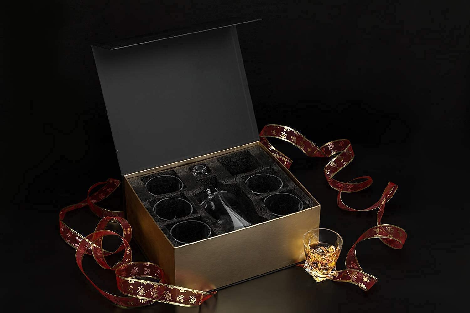 Premium Handmade Crystal Whiskey Decanter Set with 12 Old Fashioned Glasses - Scotch, Bourbon & Irish Whisky Gift Set for Men (13-Piece) - Perfect for Home Bars, Weddings & Whiskey Tasting Events