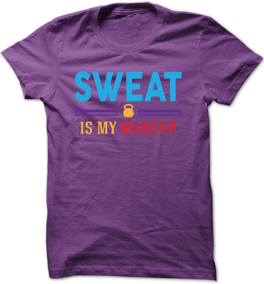 Bad Bananas Sweat is My Makeup Fitness T-Shirt - Unisex Crew Neck Cotton Tee for Gym, Workout & Casual Wear