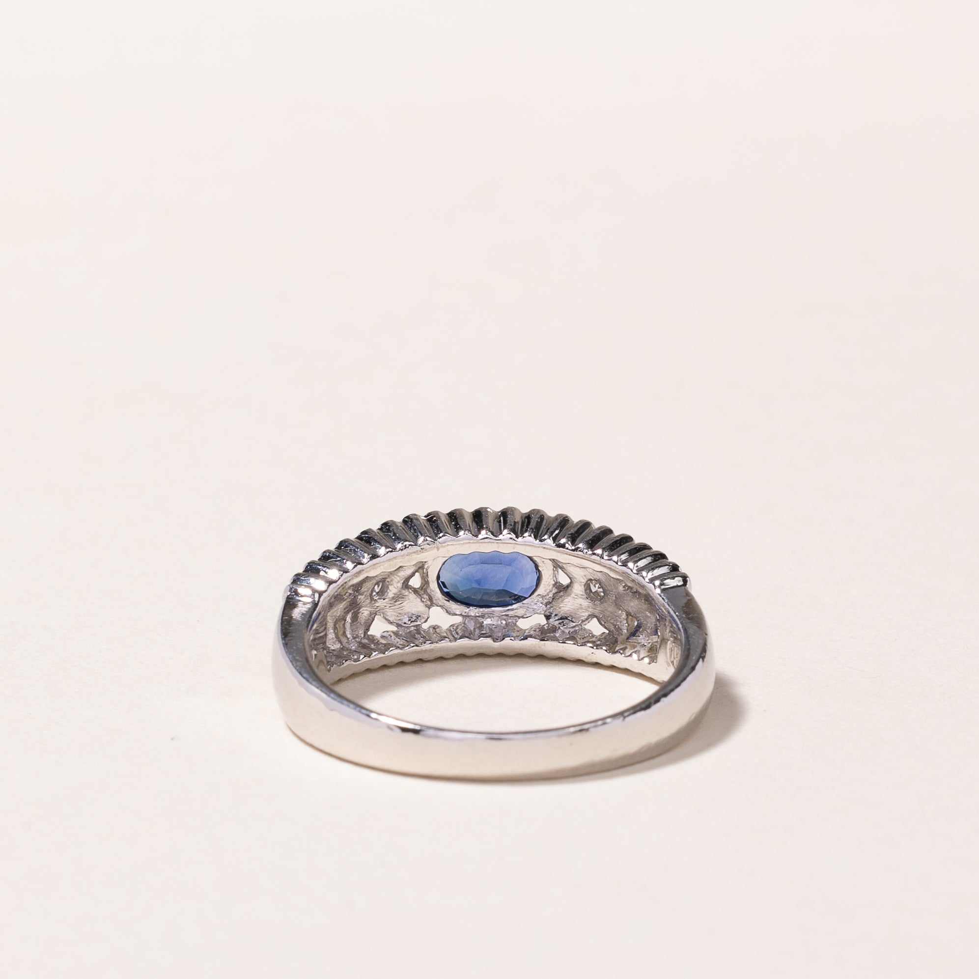 Platinum Sapphire and Diamond Ring - 0.52ct Sapphire with 0.03ctw Diamonds - Size 6.5 - Elegant Engagement, Wedding, or Anniversary Jewelry Gift