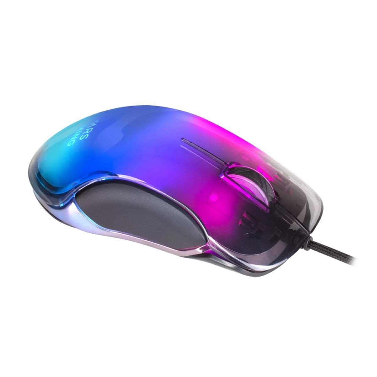 Mars Gaming MMGLOW RGB Chroma-Glow Gaming Mouse - Ultra Lightweight 12800 DPI Optical Gaming Mouse with Mirror Surface - Perfect for FPS, MOBA, and Esports Gaming