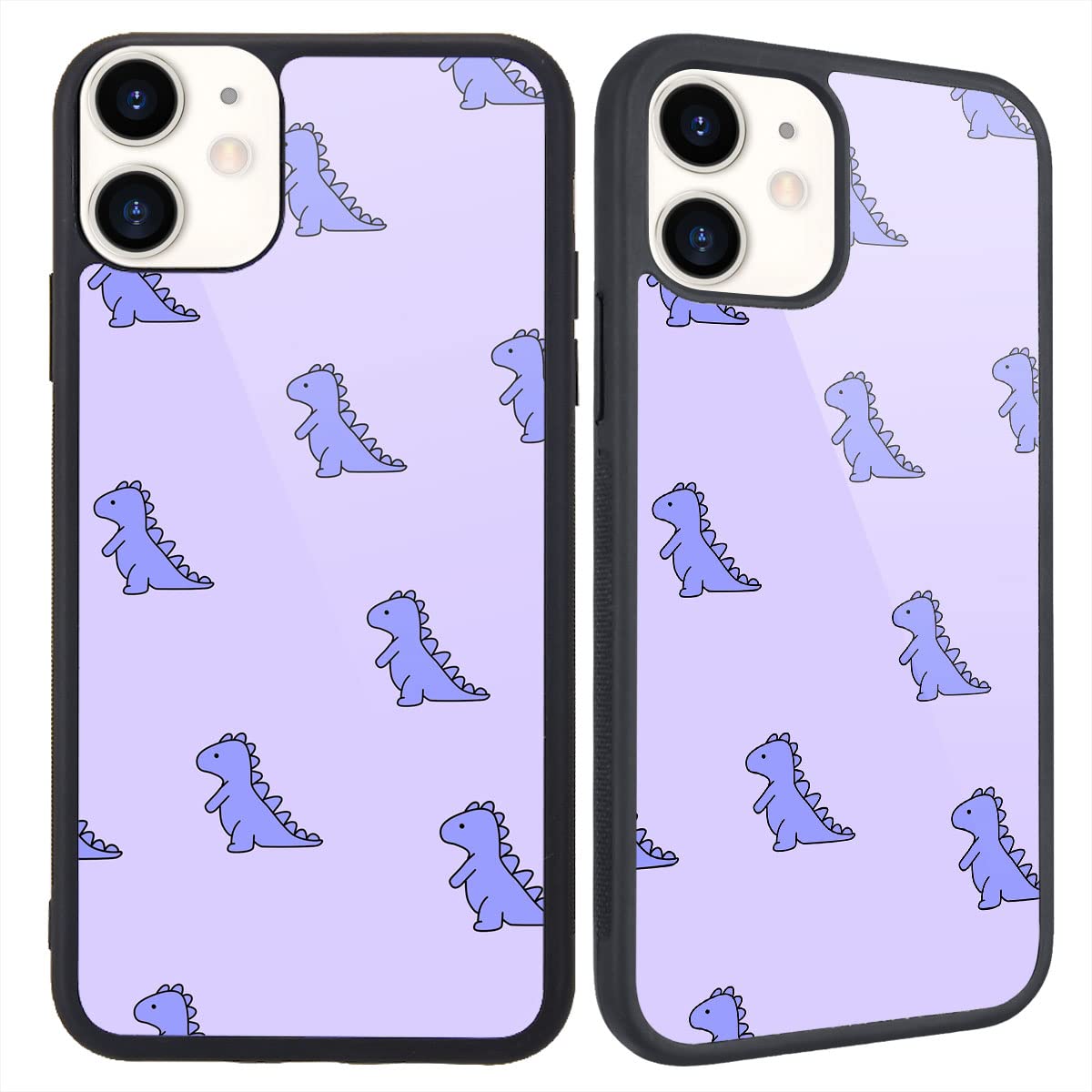 MAYCARI iPhone 11 Case - Cute Purple Dinosaur Pattern Protective Cover with Hard Back & Soft TPU Bumper for Women Girls | Perfect for School, Work & Everyday Use