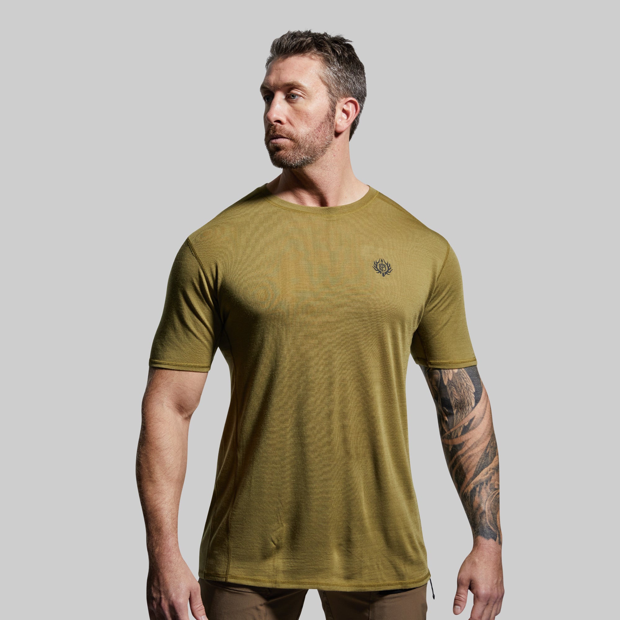 Ridgeline Tee - Premium Cotton Men's T-Shirt in Deep Moss Green | Comfortable & Stylish Casual Wear for Outdoor Adventures & Everyday Use
