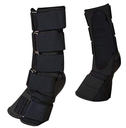 Showman Adjustable Neoprene Horse Bell Boots - Protective Hoof Boots for Riding, Training & Turnout - Durable & Comfortable for Horses