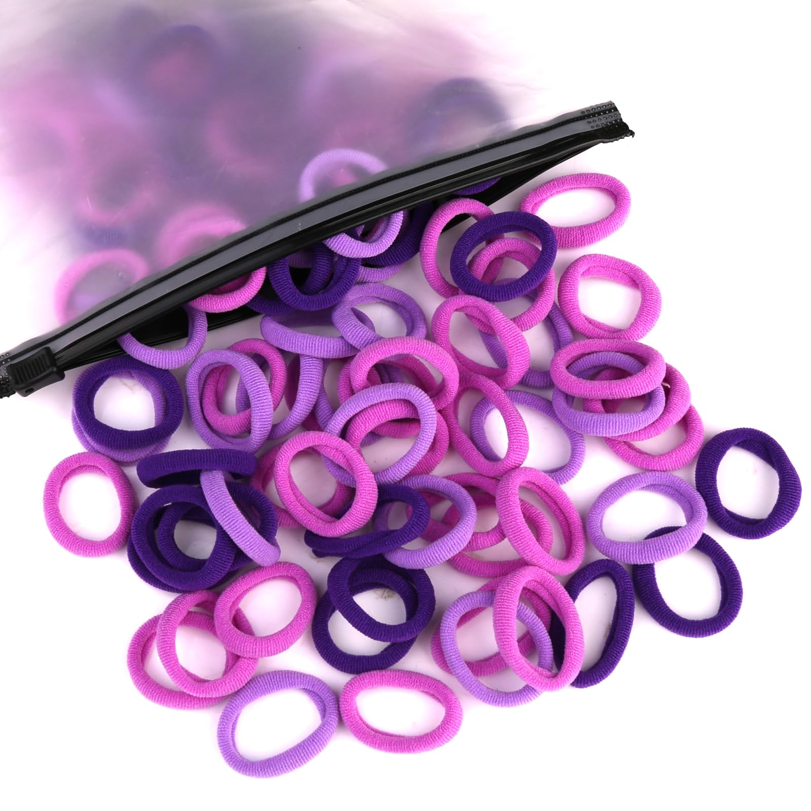 100 Pcs Soft Nylon No Damage Hair Ties for Kids - Seamless Baby Ponytail Holders for Toddler Girls (Mixed Colors) | Gentle Hair Accessories for School, Play & Everyday Use
