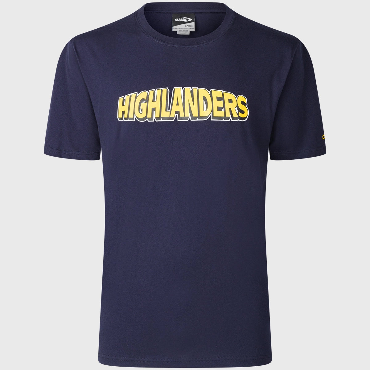 Classic Highlanders Super Rugby Logo Cotton T-Shirt - Navy Blue - Men's Casual Sports Fan Apparel for Game Day & Everyday Wear