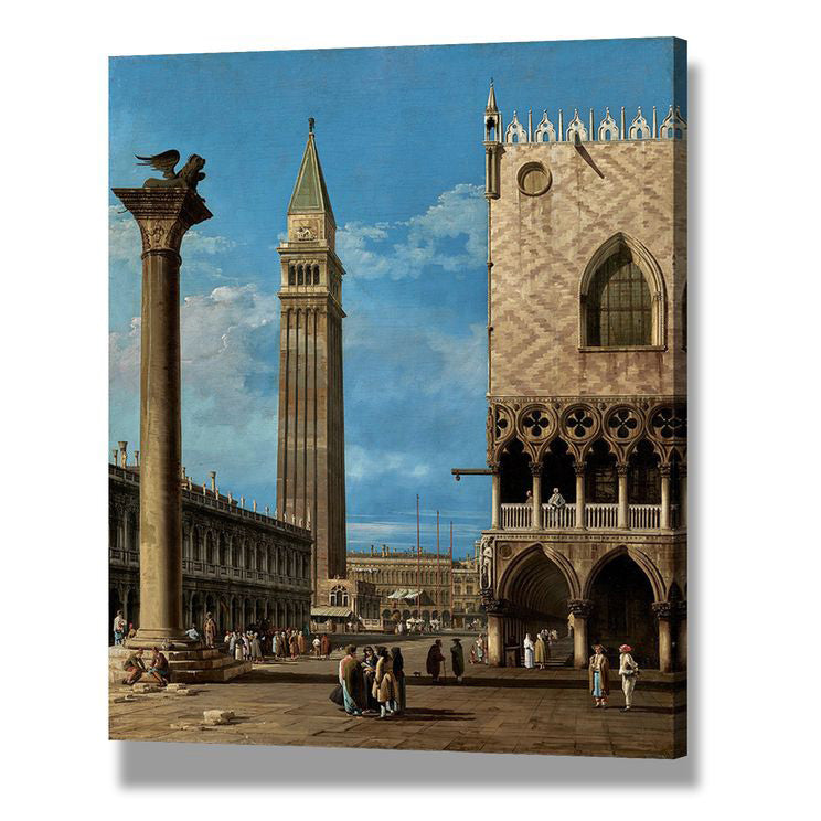 Bernardo Bellotto Venice Arsenal Wall Art Decor - Premium Canvas Print for Living Room, Bedroom & Office - Italian Landscape Painting Home Decor