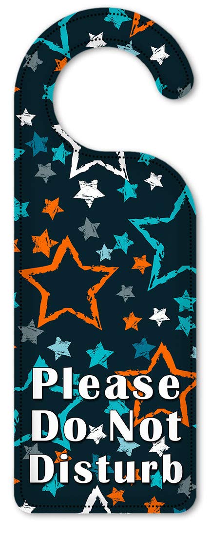 Artistic 'Do Not Disturb' Door Knob Hanger Sign with Star Design - Perfect for Hotels, Bedrooms & Privacy (Home Decor Gift Idea)