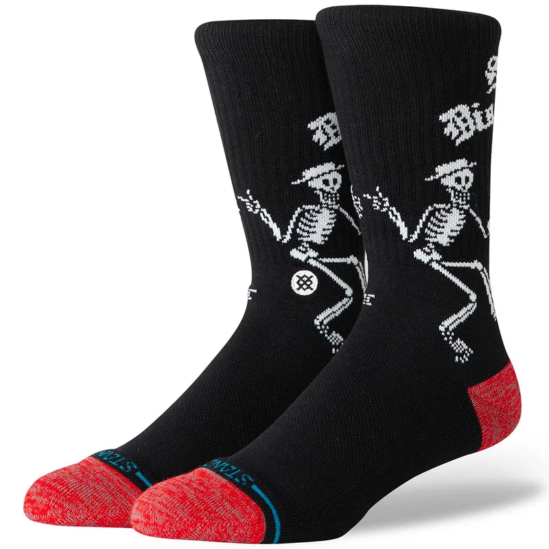 Stance Skelly Dancing Crew Socks for Men & Women - Halloween Skeleton Print Novelty Socks - Comfortable Cotton Blend Socks for Dance, Costume Parties & Everyday Wear