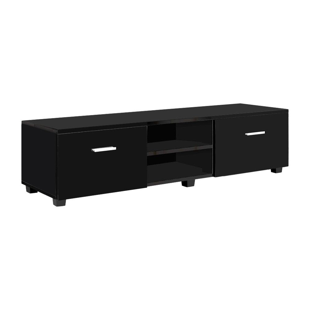Artiss 140cm Black TV Stand Entertainment Unit with Storage - Modern TV Cabinet for Living Room, Bedroom & Home Theater Setup