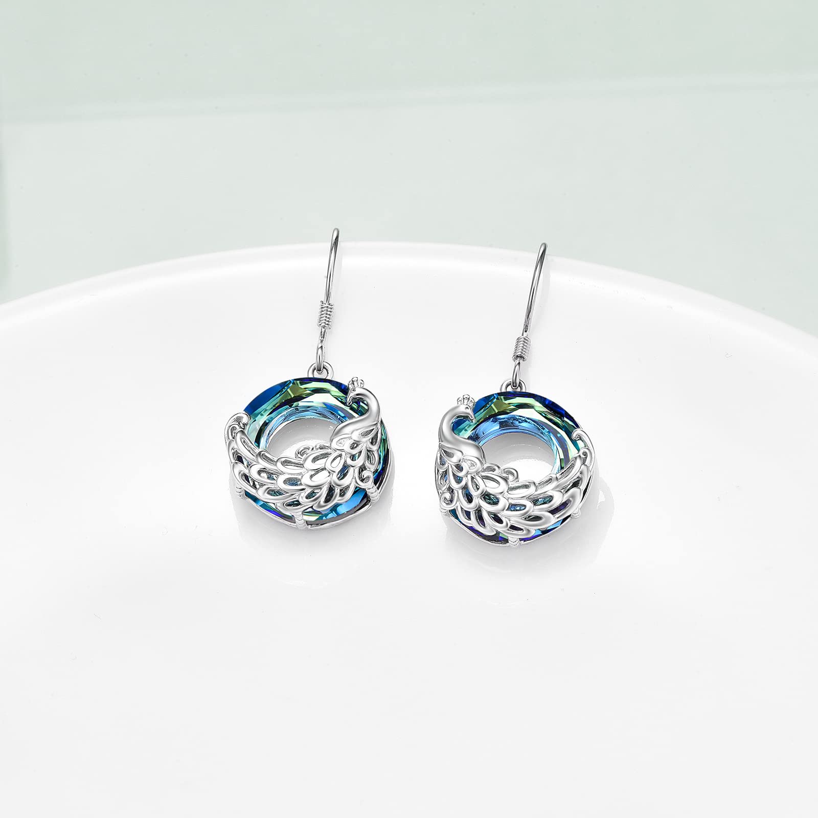 Sterling Silver Peacock Earrings for Women | Elegant Jewelry Gift for Her | Perfect for Parties, Weddings & Special Occasions
