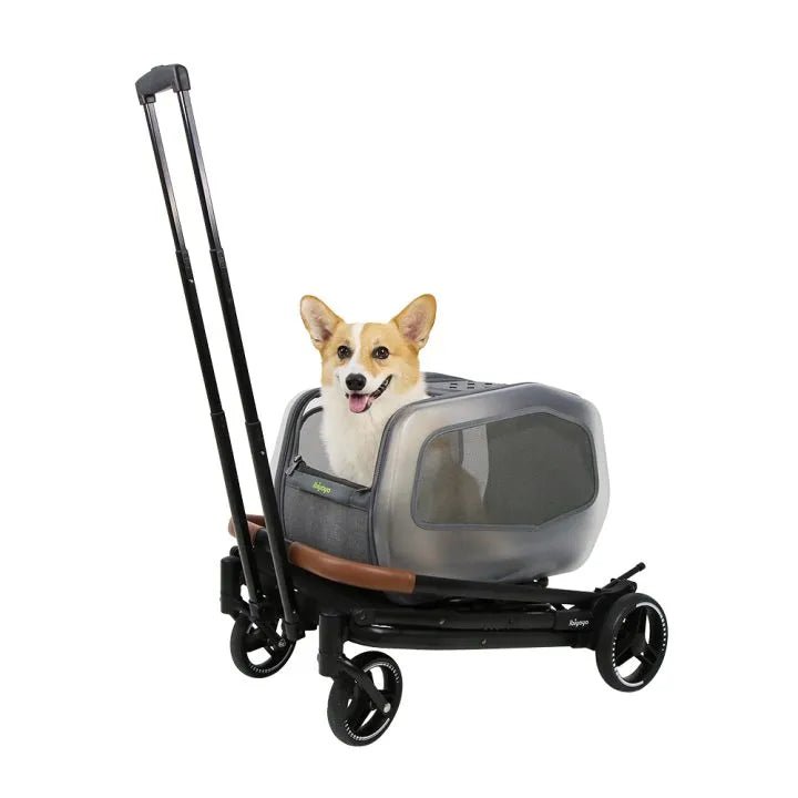 NeoRider Detachable Pet Stroller for Dogs & Cats - Lightweight, Foldable, Multi-Functional Silver Mist Stroller - Perfect for Travel, Shopping & Outdoor Adventures
