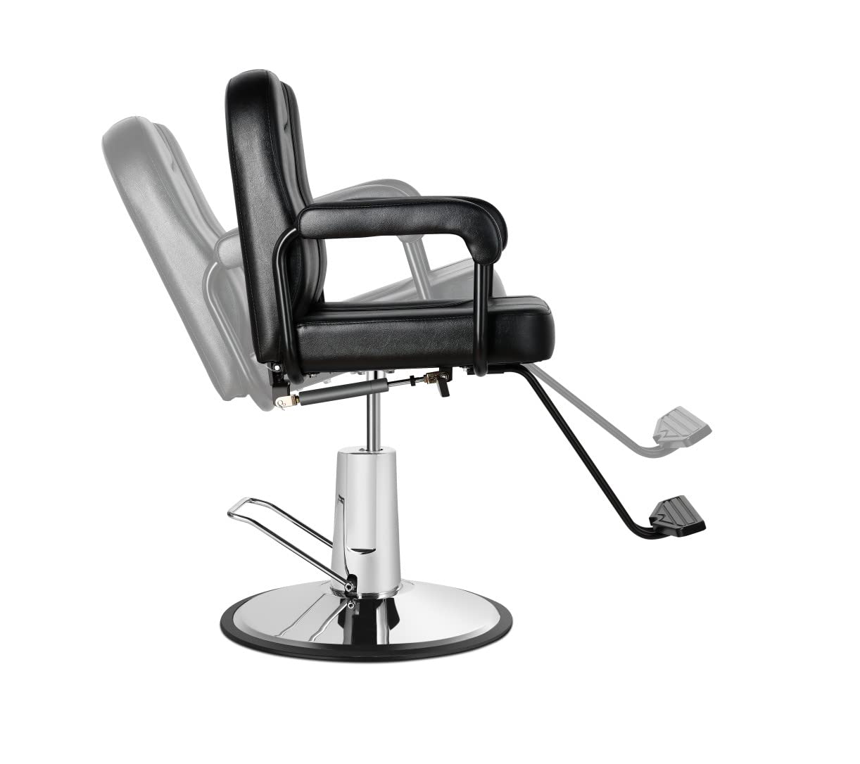 **Black Hydraulic Pump Styling Chair - 360° Swivel Barber Salon Chair with Reclining Function for Hair Styling, Spa & Beauty Parlors**    *Perfect for professional salons, barber shops, home grooming, and spa treatments.*